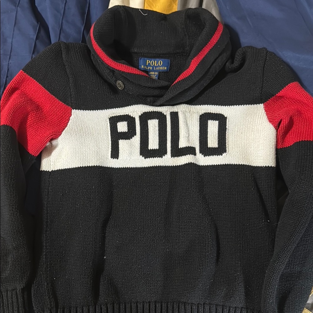 Polo by Ralph Lauren Men's Black and Red Sweater